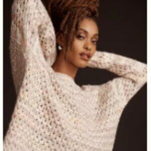 By Anthropologie Oversized Mesh Stitch Sweater, Size XS - Worn ONCE